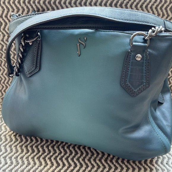 SATCHEL WOMEN'S BLUE / GREEN FAUX LEATHER SIMPLY VERA WANG BEDFORD HAND BAG - Picture 7 of 9